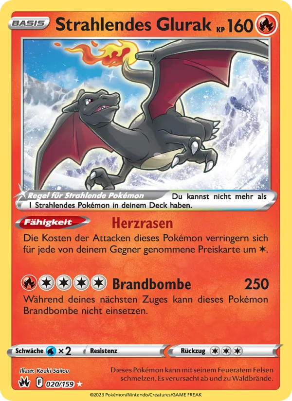 Strahlendes Glurak (Zenit der Könige #020/159)