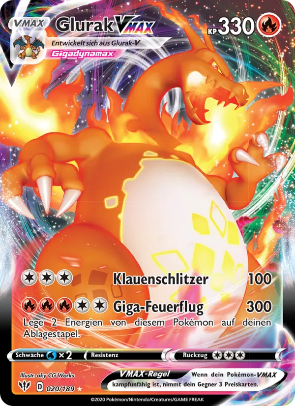 Glurak VMAX (Flammende Finsternis #20/189)