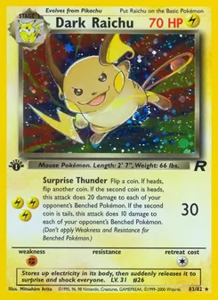 Dark Raichu (Team Rocket #83/82)