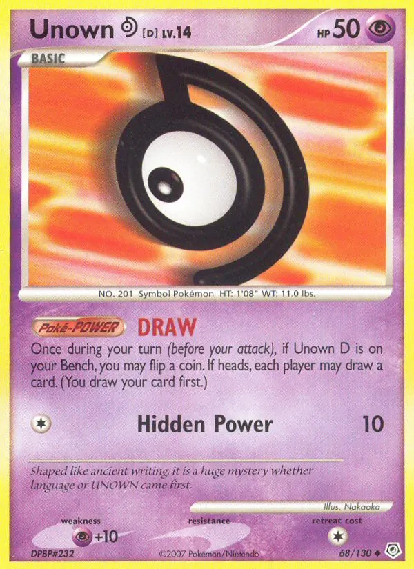 Unown D (Diamond & Pearl #68/130)