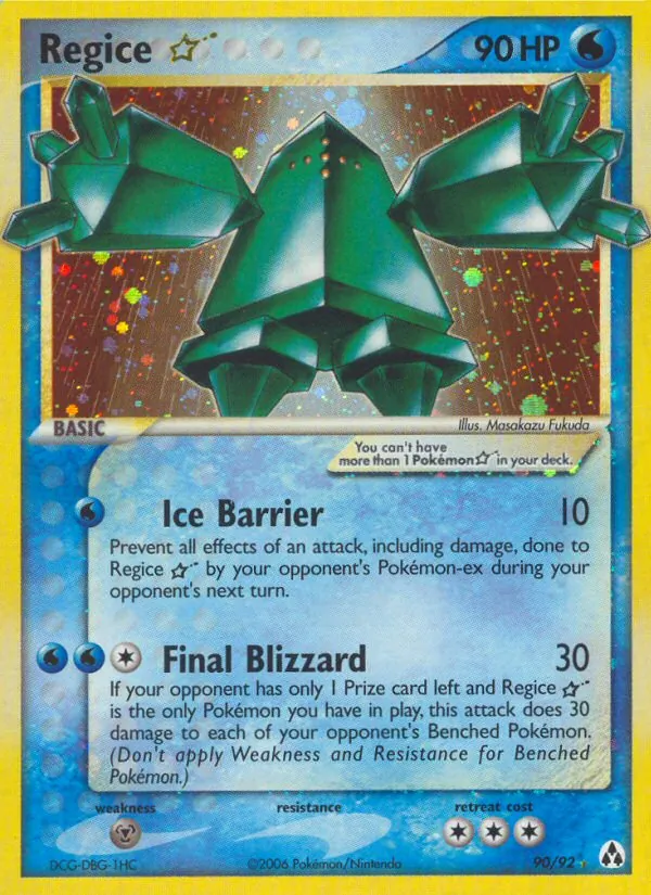 Regice ☆ (EX Legend Maker #90/92)