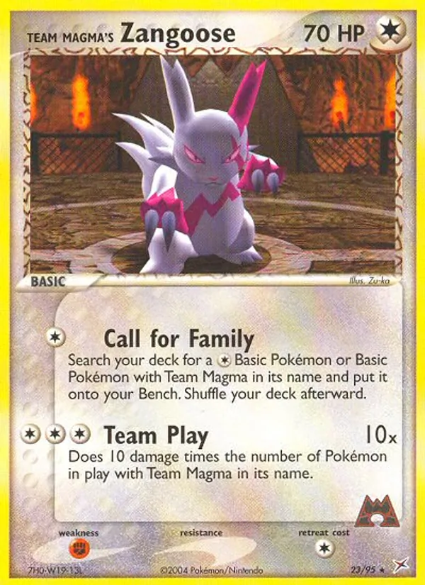 Team Magma's Zangoose (EX Team Magma vs Team Aqua #23/95)