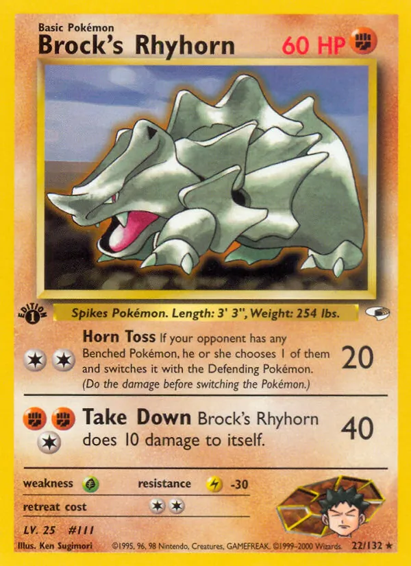 Brock's Rhyhorn (Gym Heroes #22/132)