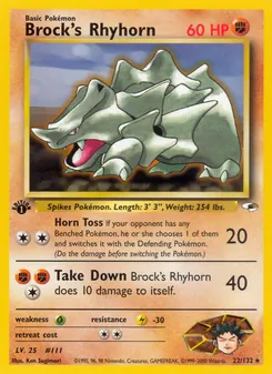 Brock's Rhyhorn (Gym Heroes #22/132)