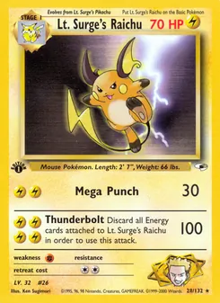 Lt. Surge's Raichu (Gym Heroes #28/132)
