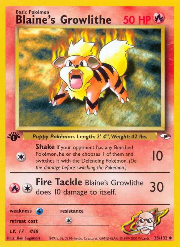 Blaine's Growlithe (Gym Heroes #35/132)