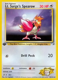 Lt. Surge's Spearow (Gym Heroes #52/132)
