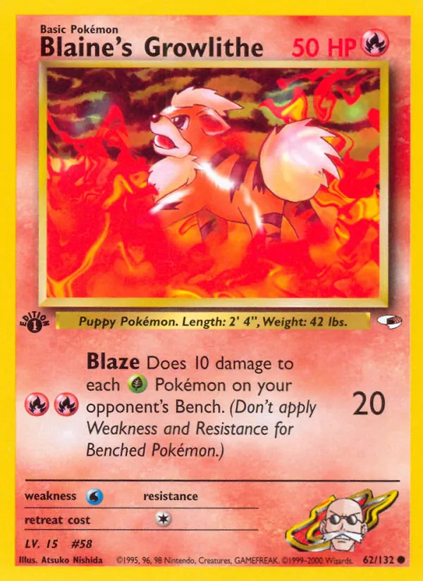 Blaine's Growlithe (Gym Heroes #62/132)