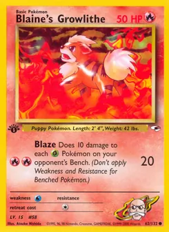 Blaine's Growlithe (Gym Heroes #62/132)
