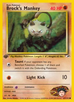 Brock's Mankey (Gym Heroes #67/132)
