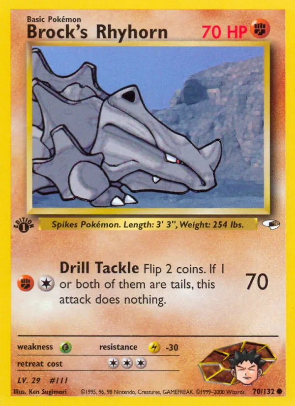Brock's Rhyhorn (Gym Heroes #70/132)