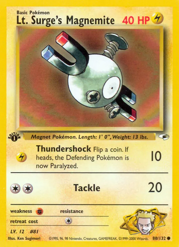 Lt. Surge's Magnemite (Gym Heroes #80/132)