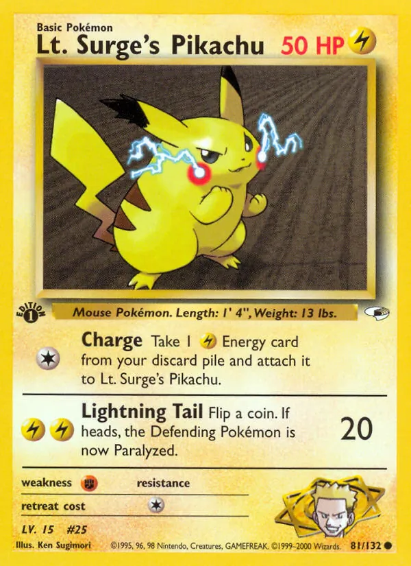 Lt. Surge's Pikachu (Gym Heroes #81/132)