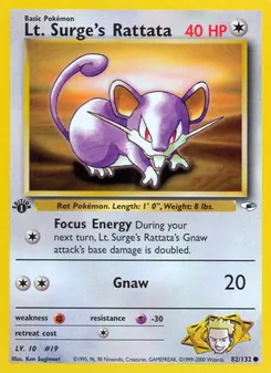 Lt. Surge's Rattata (Gym Heroes #82/132)