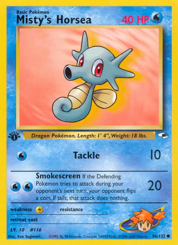 Misty's Horsea (Gym Heroes #86/132)
