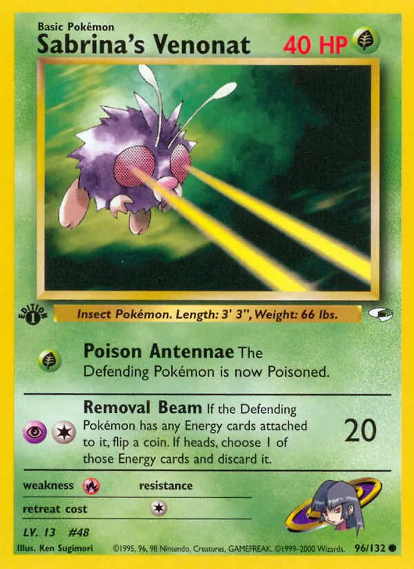Sabrina's Venonat (Gym Heroes #96/132)
