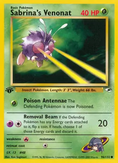Sabrina's Venonat (Gym Heroes #96/132)