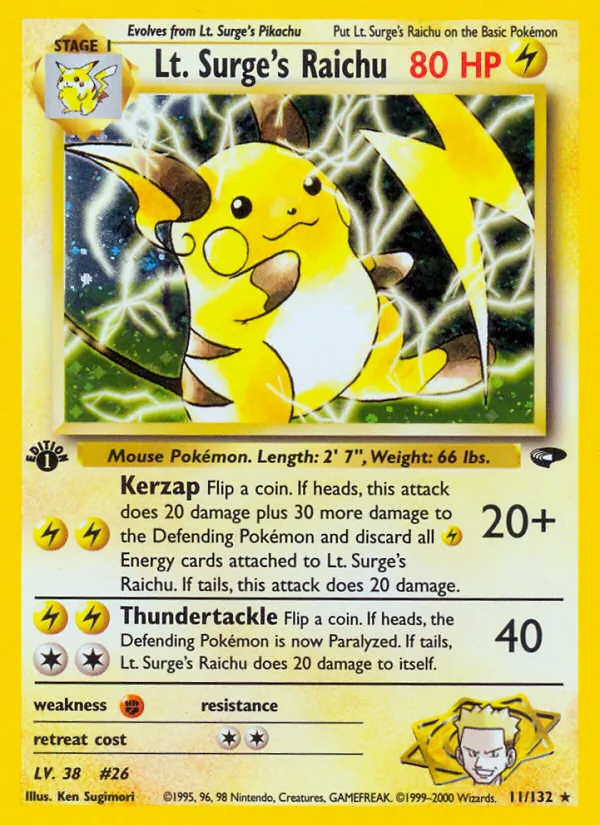 Lt. Surge's Raichu (Gym Challenge #11/132)