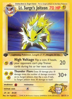 Lt. Surge's Jolteon (Gym Challenge #28/132)