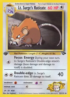 Lt. Surge's Raticate (Gym Challenge #53/132)