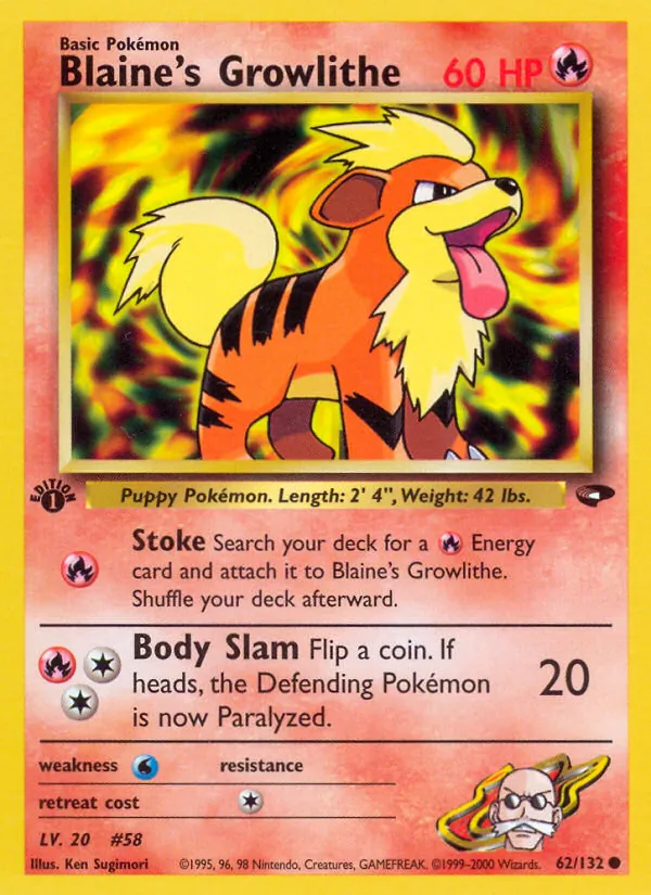 Blaine's Growlithe (Gym Challenge #62/132)