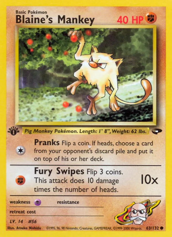 Blaine's Mankey (Gym Challenge #63/132)