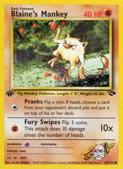 Blaine's Mankey (Gym Challenge #63/132)