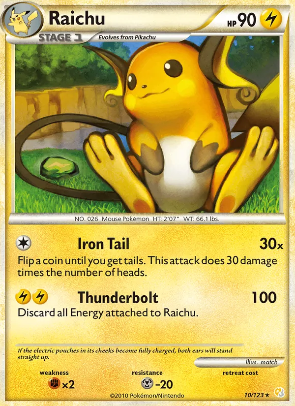 Raichu (HeartGold SoulSilver #10/123)