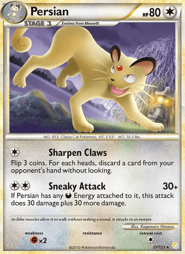 Persian (HeartGold SoulSilver #27/123)