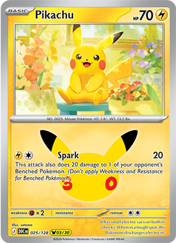 Pikachu (30th Celebration #025/128)