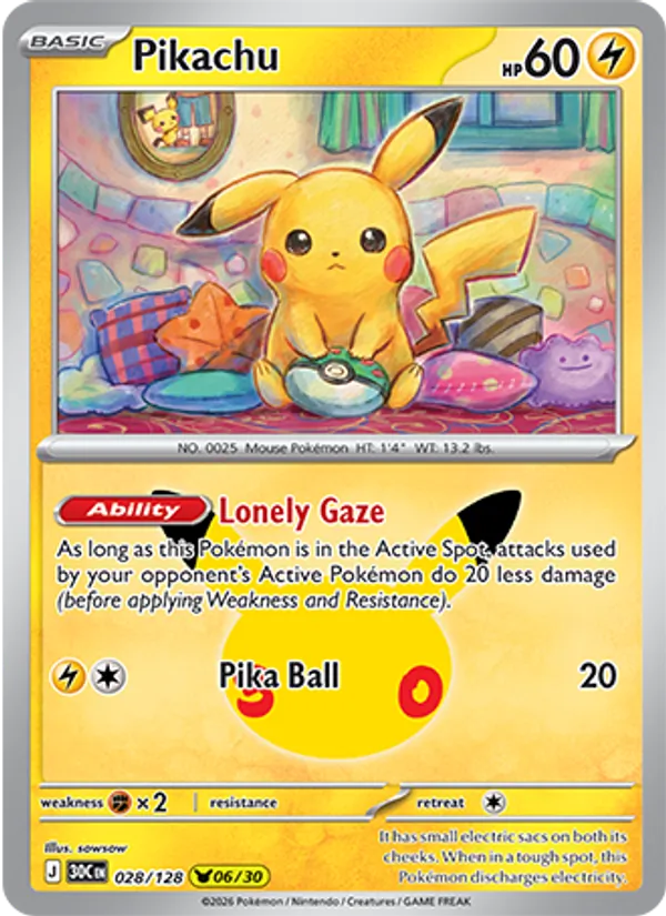 Pikachu (30th Celebration #028/128)