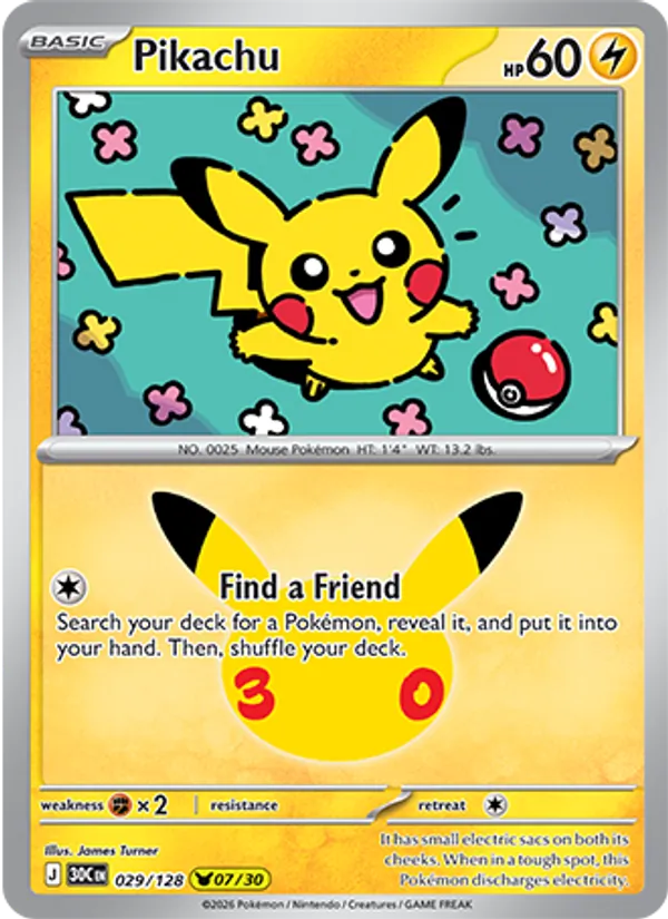 Pikachu (30th Celebration #029/128)