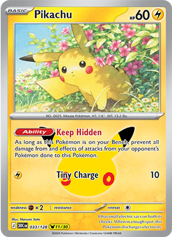 Pikachu (30th Celebration #033/128)