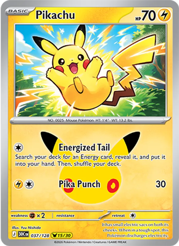Pikachu (30th Celebration #037/128)