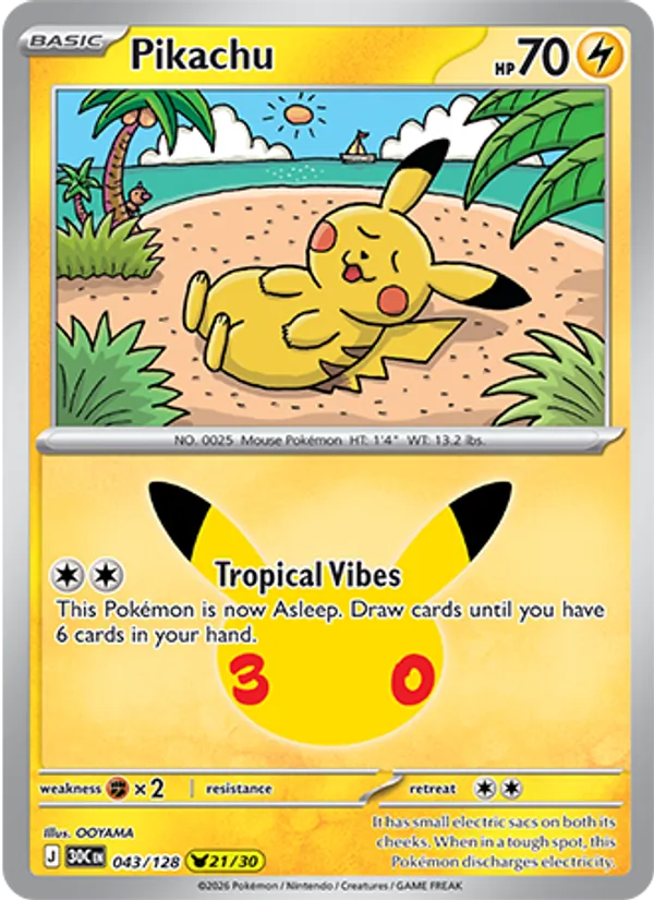 Pikachu (30th Celebration #043/128)