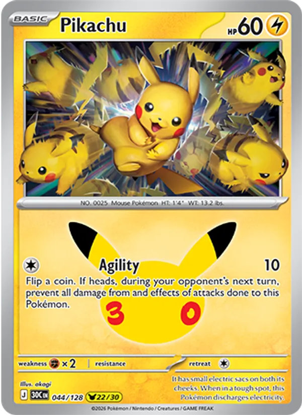 Pikachu (30th Celebration #044/128)
