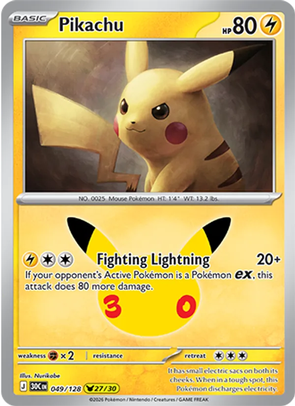 Pikachu (30th Celebration #049/128)