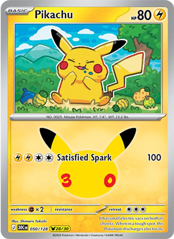 Pikachu (30th Celebration #050/128)