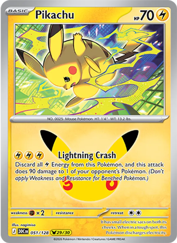 Pikachu (30th Celebration #051/128)
