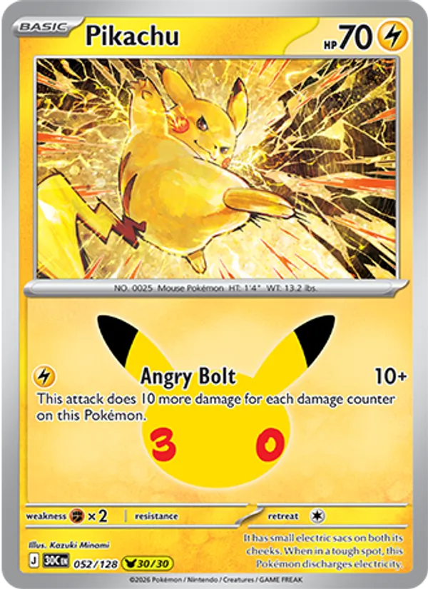 Pikachu (30th Celebration #052/128)