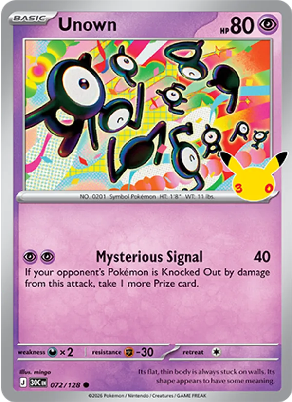 Unown (30th Celebration #072/128)