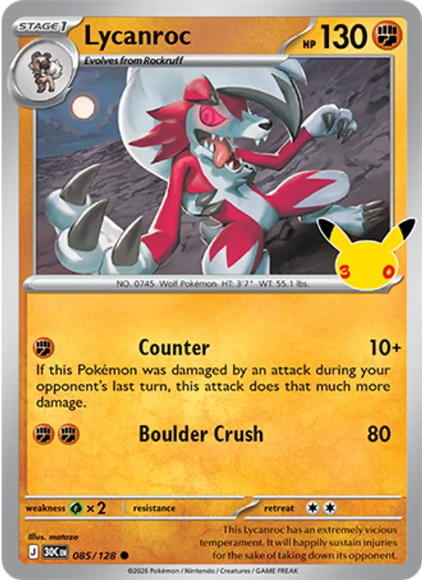 Lycanroc (30th Celebration #085/128)