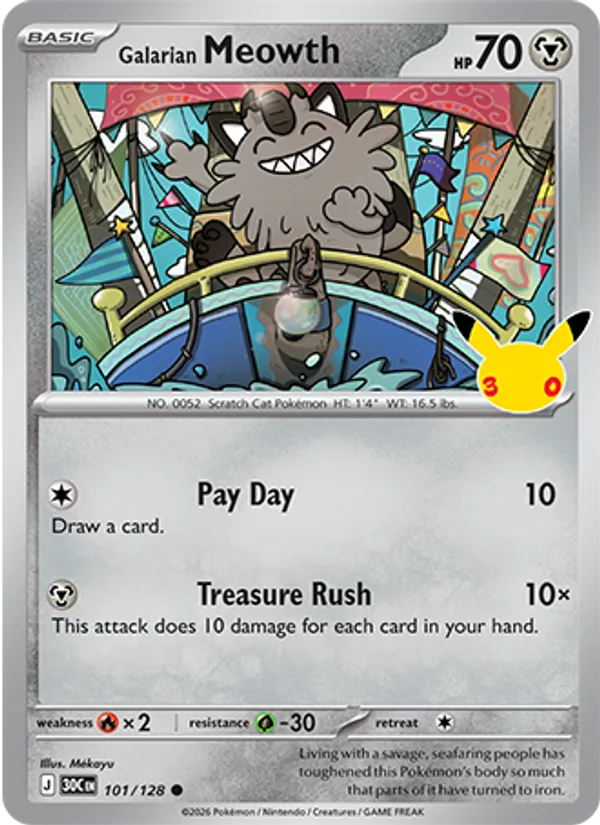 Galarian Meowth (30th Celebration #101/128)