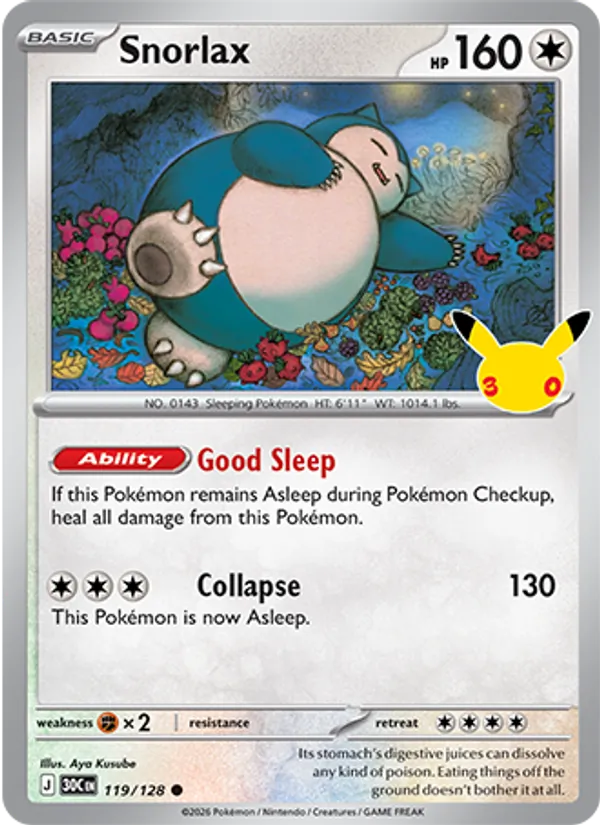 Snorlax (30th Celebration #119/128)