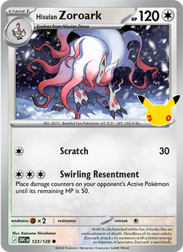 Hisuian Zoroark (30th Celebration #123/128)