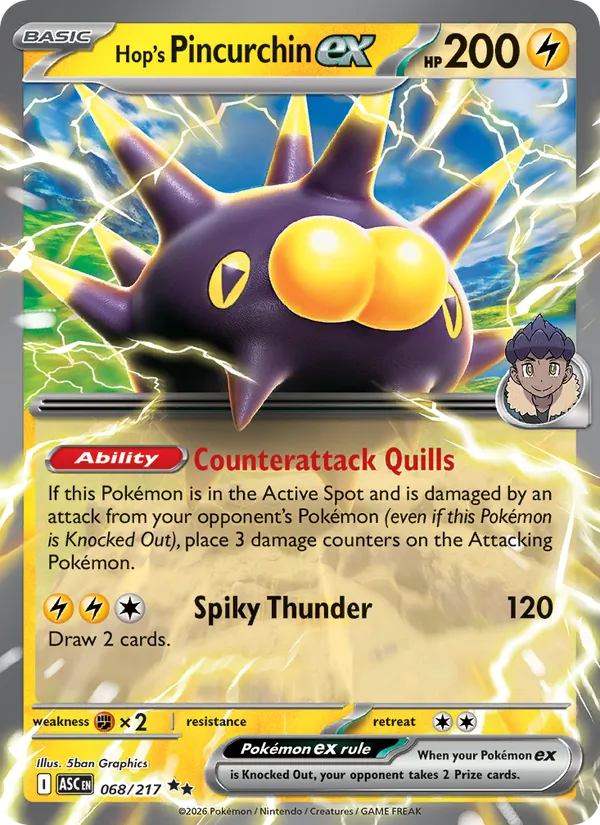 Hop's Pincurchin ex (Ascended Heroes #068/217)