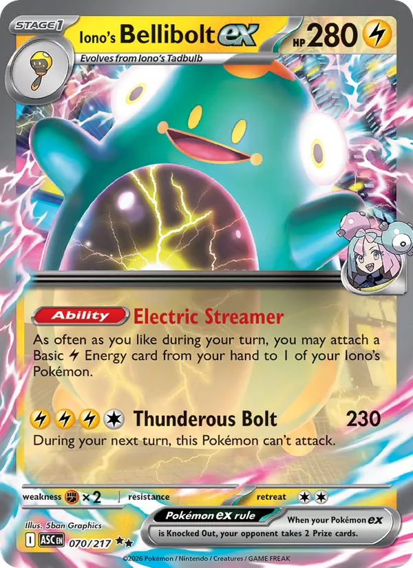 Iono's Bellibolt ex (Ascended Heroes #070/217)