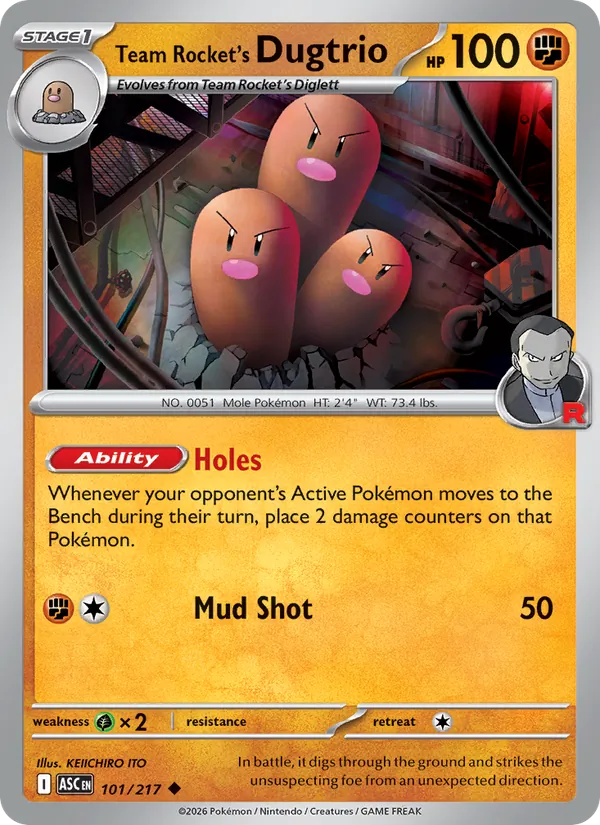 Team Rocket's Dugtrio (Ascended Heroes #101/217)