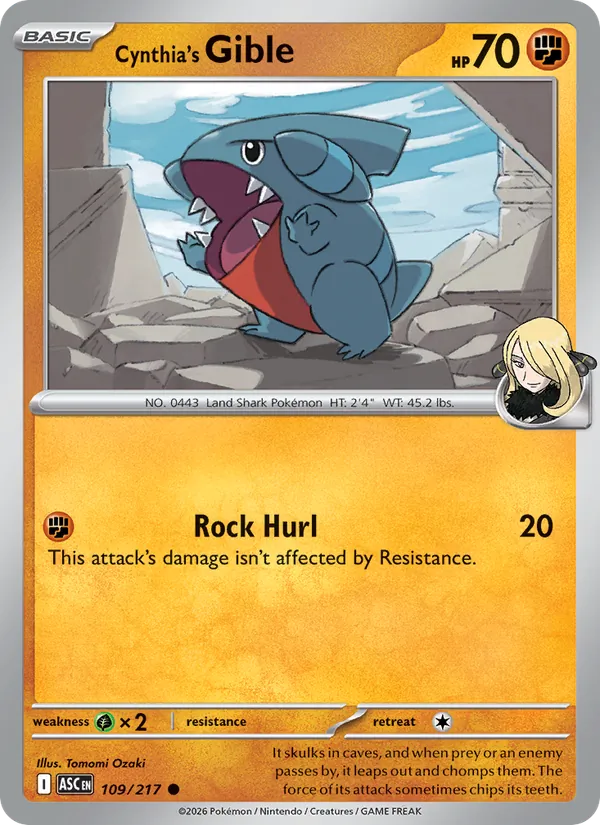 Cynthia's Gible (Ascended Heroes #109/217)