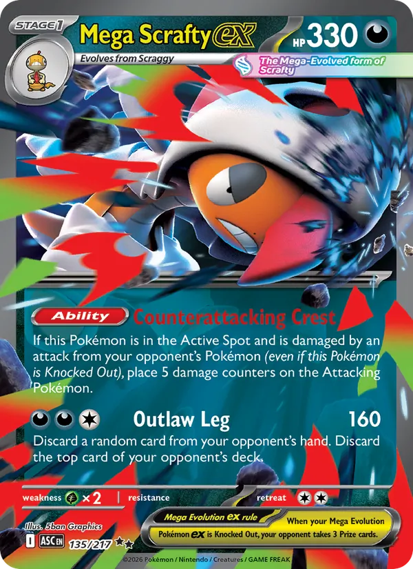 Mega Scrafty ex (Ascended Heroes #135/217)